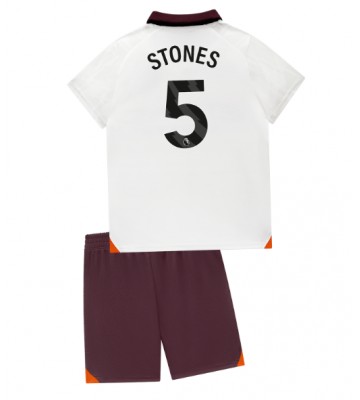 Manchester City John Stones #5 Koszulka Wyjazdowych Dziecięca 2023-24 Krótki Rękaw (+ Krótkie spodenki)